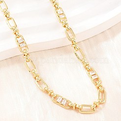5 mm Messing-Pavé-Zirkonia-Ovalgliederketten&nbsp;NJEW-D324-02G-02