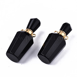 Facettierte Anhänger aus natürlichem Obsidian&nbsp;G-T131-14A