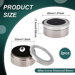 Scatole di diamanti sciolti in lega&nbsp;CON-WH0104-11B-P