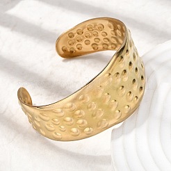 Bracelets manchettes larges en acier inoxydable 304&nbsp;BJEW-K264-08G