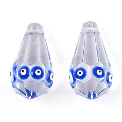 Transparentes Glas mit emaillierten Evil-Eye-Perlen&nbsp;GLAA-N001-03