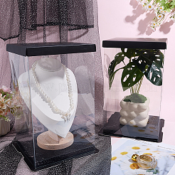 4 ensemble de boîtes d'emballage en plastique transparent avec couvercle et fond en papier&nbsp;CON-GO0001-28B