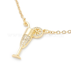 Colliers à pendentif en zircone cubique transparent micro pavé en laiton&nbsp;NJEW-F281-03