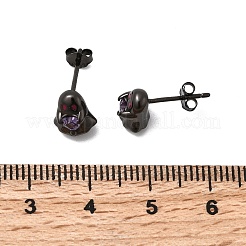 Halloween 925 Sterling Silber Zirkonia Ohrstecker&nbsp;EJEW-P327-01B-B