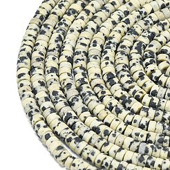 Natur Dalmatiner Jaspis Perlen Stränge&nbsp;G-P575-B03-4x2mm