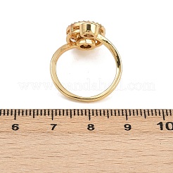Bagues ouvertes rotatives en laiton avec micro pavé de zircones cubiques pour femmes&nbsp;RJEW-K305-01G
