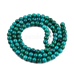 Fili di perline rotonde di giada bianca naturale dell'oceano tinti&nbsp;G-R295-4mm-07