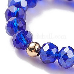 Lampwork Evil Eye & Bague extensible en perles de verre pour femme&nbsp;RJEW-JR00483-01