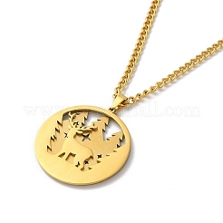 Collane con ciondolo a doppio strato in acciaio inossidabile 304&nbsp;LS-NJEW-D047-02G