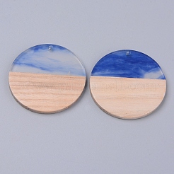 Pendentifs en résine & en bois&nbsp;X-RESI-R428-03C