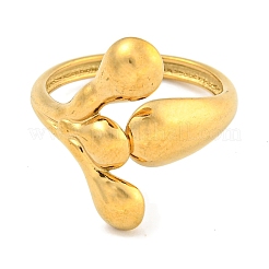 Bague ouverte en acier inoxydable 304 avec placage ionique (IP) pour femme&nbsp;RJEW-A043-13G