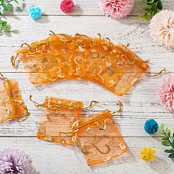 50 sachet en organza imprimé cœur&nbsp;OP-TADJ0001-01E