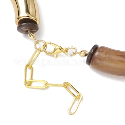 Colliers de perles en acrylique bicolore de 12 mm&nbsp;NJEW-JN05373-01