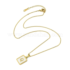 Ionenplattierung (IP) Rechteck mit Anfangsbuchstaben 304 Edelstahl Anhänger Halskette&nbsp;NJEW-R265-04G-Q