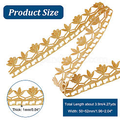 Repasser/coudre sur le ruban de dentelle de fleur de broderie de polyester&nbsp;SRIB-WH0026-32A