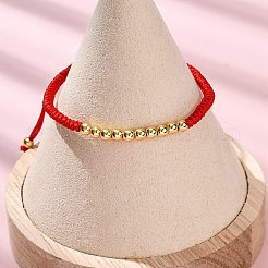 Armbänder aus geflochtenen Perlen aus Polyesterkordel für Damen&nbsp;BJEW-L698-04G-01