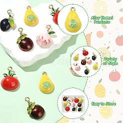 10pcs 5 styles de pendentifs en émail en alliage&nbsp;ENAM-CJ0007-21