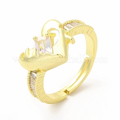 Verstellbarer Ring mit Zirkonia-Herz&nbsp;KK-A180-30G