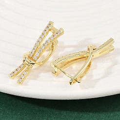 Pendientes de aro con micropavé de latón y circonitas cúbicas transparentes&nbsp;EJEW-G446-02G