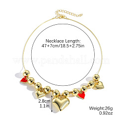 Colliers plastron avec pendentif cœur en plastique et fermoirs en alliage pour femmes&nbsp;FS-WGB3FE7-07