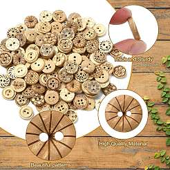 160 Stück 16 Stile natürliche Kokosnussschalenknöpfe&nbsp;COCO-CJ0001-01
