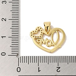 Placage de crémaillère en laiton micro pavé pendentifs en zircone cubique claire&nbsp;KK-P267-05A-G