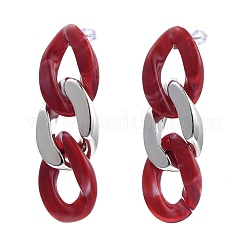 Orecchini pendenti con catene barbazzale in plastica acrilica e CCB&nbsp;EJEW-JE04240-M