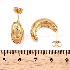 Ohrstecker aus 304 Edelstahl mit Mikropavé und klaren Zirkonia&nbsp;EJEW-L317-03G
