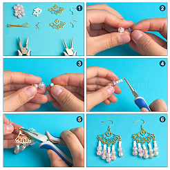 Kit fai da te per realizzare orecchini pendenti a ventaglio&nbsp;DIY-UN0035-36