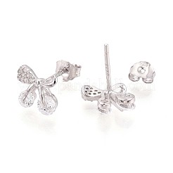 925 Ohrstecker aus Sterlingsilber mit Mikropavé und klaren Zirkonia-Schleifen&nbsp;STER-N016-81P