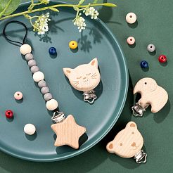 Perle di legno rotonde naturali rotonde dipinte in stile 166 pz 6&nbsp;WOOD-LS0001-42