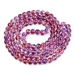Brins de perles de verre transparentes avec peinture à cuisson&nbsp;DGLA-R053-02G