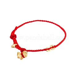 Bracciale da donna regolabile con cordino in cotone intrecciato e ciondolo a forma di cavallo in ottone.&nbsp;WG3613E-01