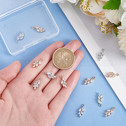 12 Stück 2 Farben Messing Micro Pave klare Zirkonia Anhänger&nbsp;KK-BC0013-19