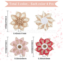 12 Stück 3 Stil geflochtene Jute-Blumenornament-Accessoires&nbsp;DIY-GF0006-35