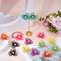 DIY-Blumen-Set zur Herstellung von Ohrsteckern aus 430er Edelstahl und Kunstperlen aus Kunststoff&nbsp;DIY-FH0009-99