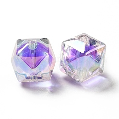 Perles acryliques irisées arc-en-ciel à placage uv bicolore&nbsp;LS-TACR-D010-02G