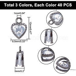 Breloques de cœur en alliage&nbsp;ZIRC-PH0001-02