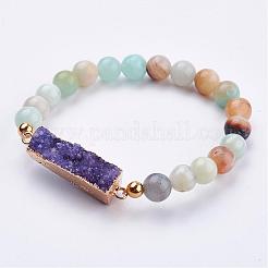 Pulseras del estiramiento amazonite naturales&nbsp;BJEW-JB03163