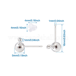 Perno a sfera in ottone per orecchini&nbsp;KK-CD0001-04