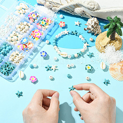 Synthetischer Howlith & Magnesit & Türkis & Glasperlen & Kauri-Muschel & Polymer Clay-Zubehör-Kits&nbsp;DIY-SC0030-78