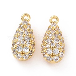 Ciondoli in ottone zirconi chiari micro pavé&nbsp;ZIRC-F133-03G