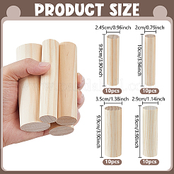 28 Stück 4 Stile Holzrundstab&nbsp;WOOD-GA0002-12