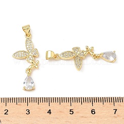 Pendentifs avec zircon cubiques à micro-pavés en laiton&nbsp;KK-Q068-07G