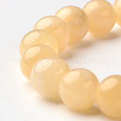 Jade natural de las pulseras del grano del estiramiento reronda&nbsp;BJEW-L593-A05