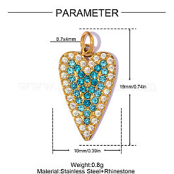 Acier inoxydable 304 avec pendentifs en strass&nbsp;RB-A26-06-02-34G-02
