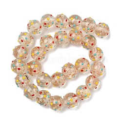 Handgemachte goldsandfarbene Bunte Malereiperlen&nbsp;LAMP-V001-04