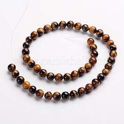 Rotondi tigre naturale della pietra preziosa dell'occhio fili di perline&nbsp;G-J333-03-8mm