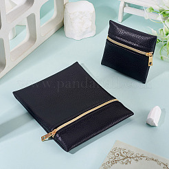 2 stücke 2 arten rechteck quadrat pu leder schmuck geschenk zipper taschen&nbsp;ABAG-TADJ0001-01A