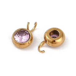 Ionenplattierung (IP) 304 Edelstahl Micro Pave Zirkonia Charms&nbsp;STAS-Z094-02G-07